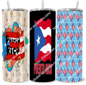 Tasse de Porto Rico tasse de gobelet Boricua <span class=keywords><strong>Roberto</strong></span> Clemente personnalisée tasse de gobelet mat à double paroi de 20oz avec paille et couvercle - Product Image 6