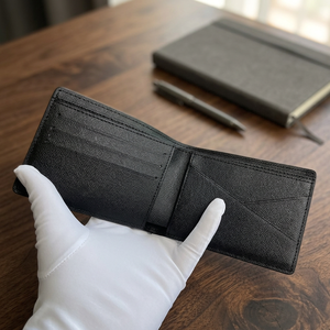 Cartera Delgada Coreana de Cuero Genuino para Hombre con Bloqueo RFID y Cierre de Botón, 12 Pulgadas, para Dinero y Tarjetas, con Correa para la Muñeca - Product Image 2