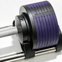 Ensemble d'haltères réglables de 50 kg, plaques de poids en acier, revêtement coloré, augmentation de 2 kg, haltères pour la musculation à domicile, fitness