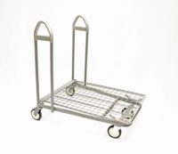 Chariot à main pliable en maille métallique pour entrepôt, chariot de transport à roues