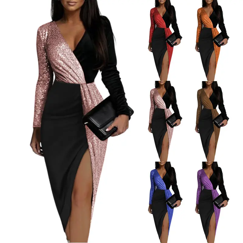 2022 Matched Color Fashion and Hot Sale High Waist Compression Long Sleeve Fitness Dress