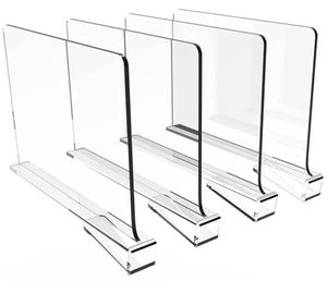 Séparateur d'étagère transparent en plastique <span class=keywords><strong>acrylique</strong></span> PS durable pour l'organisation des tiroirs et armoires domestiques, séparateur de rangement facile à clipser - Product Image 1