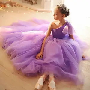 Girl Girl Wedding Dress Various Color Fancy Kids Fluffy Dress Detachable Train Girl Wedding Dress Ball Gown For Kids