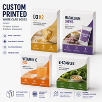 Boîte à couvercle et base en carton blanc 24pt avec impression satinée pour D3 K2, Magnesium Chews, Vitamin C Fizz, B-Complex