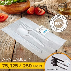 Fuling nhựa dao kéo PP nhựa muỗng cà phê trọng lượng trung bình dùng một lần bạc trắng (1000 đếm) - Product Image 5