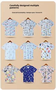 Logotipo personalizado tejido de manga corta Unisex enfermera Top Scrub Tops poliéster/Spandex mezcla uso hospitalario elástico de secado rápido transpirable - Product Image 2