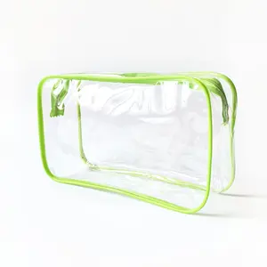 Custom Waterproof Clear Transparent Clear Pvc Jelly Cosmetic Zipper Bag Makeup Pouch Travel Beauty Pvc Cosmetic Toiletry Bags