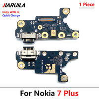 Conector de puerto de carga probada, Conector de cargador USB tipo C, placa de micrófono para Nokia 7 Plus, pieza de reparación de repuesto