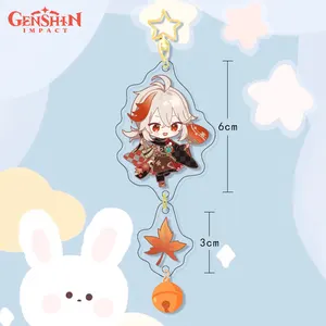 Genshin-Colgante de estrella de personaje de dibujos animados, llavero de doble cara, soporte de dibujo personalizado