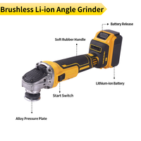 Meuleuse d'angle sans fil 4 pouces de qualité industrielle, robuste et portable, pour le travail sur les carreaux, le travail du bois et le polissage