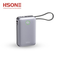 Batterie externe pour ordinateur portable 20000mAh Li-Polymère, chargeur super rapide 65W, ultra-mince, portable, avec câble Type-C, utilisation en extérieur, LED