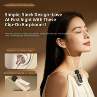 Casque audio BT à clip d'oreille, sans fil, pour le sport, longue autonomie, monitoring karaoké, conception intra-auriculaire à clipser