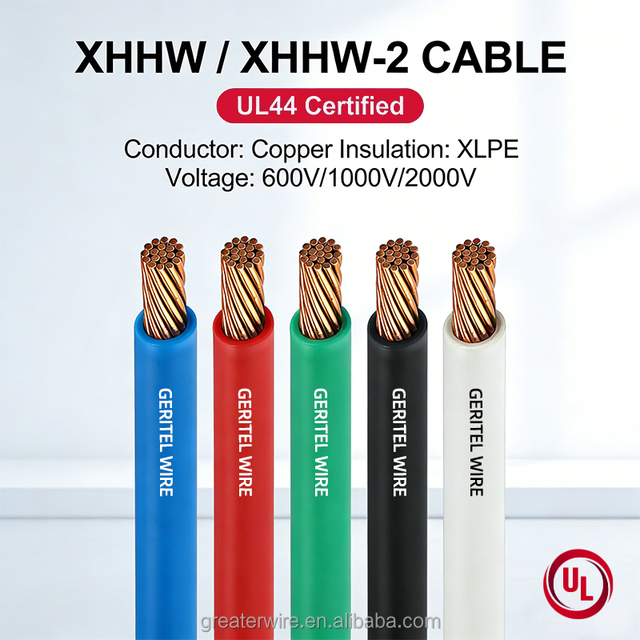 Wholesale GERITEL WIRE RW90 Single Core Stranded Pure Copper XLPE Insulated 600V Electrical Cable 1/0-4/0 750-350 mcm