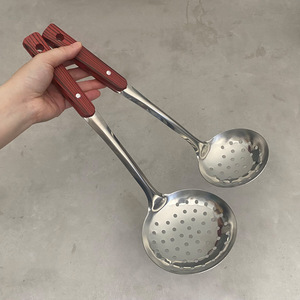 Ustensiles de Cuisine <span class=keywords><strong>en</strong></span> Acier Inoxydable <span class=keywords><strong>en</strong></span> Gros, Ensemble <span class=keywords><strong>Louche</strong></span> Cuillère à Soupe avec Poignée Imitation <span class=keywords><strong>Bois</strong></span> pour Usage Domestique - Product Image 4
