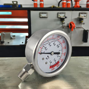 เกจวัดความดันแบบเติมของเหลว ขนาดเส้นผ่านศูนย์กลาง DN65 63 มม. <span class=keywords><strong>2.5</strong></span> นิ้ว แบบเรเดียล ทำจากสแตนเลสบางส่วน - Product Image 4