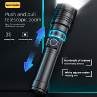 50000 Lumens Zoom Télescopique Alliage D'aluminium Usb Rechargeable Numérique Puissance Affichage Blanc Led Torches Lumières Tactique lampe de Poche