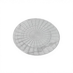 Assiette de présentation ronde en plastique transparent gaufré de 13 pouces pour mariage, fête, dessert - Product Image 4