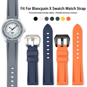 Bracelet de montre en caoutchouc TPU imperméable de 22 mm pour hommes et femmes, compatible avec Blancpain X <span class=keywords><strong>Swatch</strong></span> Orologio - Product Image 2