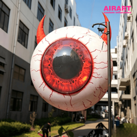 Œil sanglant gonflable suspendu sur mesure de 2 mètres, œil de diable gonflable géant pour la décoration de façade d'événements et de fêtes d'Halloween