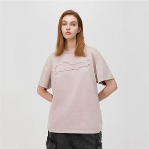 T-shirts pour hommes de haute qualité 100% coton tricoté surdimensionné lourd respirant avec broderie personnalisée - Product Image 5