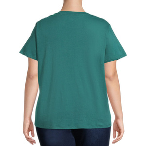 T-shirt classique en coton doux à col rond pour femmes, taille plus, respirant, basique, confortable, coupe décontractée, haut pour femmes - Product Image 6