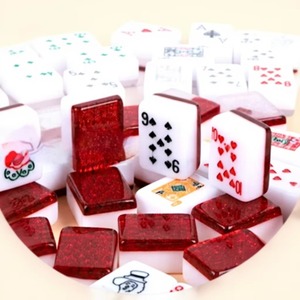 Poker Mahjong, Marca de Moda, Malasia, Singapur, Rummy, 2 Colores, 4 Colores, Estilo Mahjong, Cartas de Juego Personalizables, 54 Cartas, 128 Cartas - Product Image 1