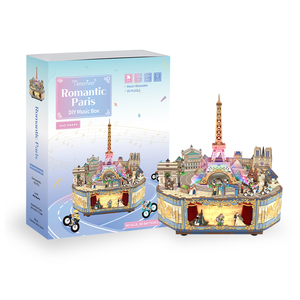 Boîte à musique 3D romantique Tonecheer Saint-Valentin & Anniversaire, thème <span class=keywords><strong>Paris</strong></span>, avec monuments – Idéale pour les grossistes en cadeaux romantiques - Product Image 5