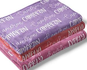 Nom gratuit Logo personnalisé nouveau-né <span class=keywords><strong>cadeau</strong></span> jeter Wrap emmailloter polaire personnalisé bébé couverture avec noms - Product Image 1