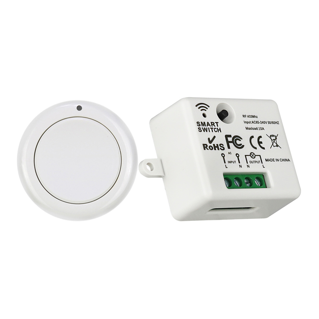 Mini Size Receiver RF 433Mhz  220V Module Wireless Switch Light Electrical Controller Home Remote Wall on Off 220V 10A LED Lamp