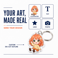 Porte-clés en plastique Anime en gros, petits porte-clés en acrylique, breloques pendentifs en acrylique pour les magasins de souvenirs et le stock de détail