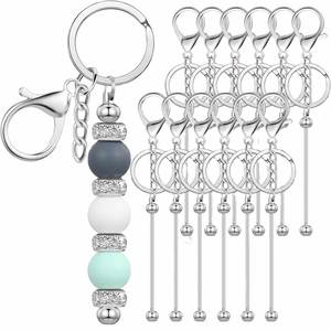 Barres de porte-clés perlables en acier inoxydable de qualité supérieure, porte-clés perlé en métal de luxe pour la fabrication de bijoux, cadeaux personnalisés DIY, prêts à expédier - Product Image 2