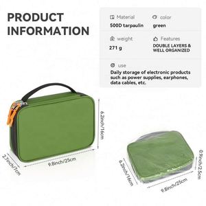 Pochette de transport décontractée en bâche imperméable BSCI, double couche, universelle, pour câbles et petits articles, organisateur de rangement - Product Image 5