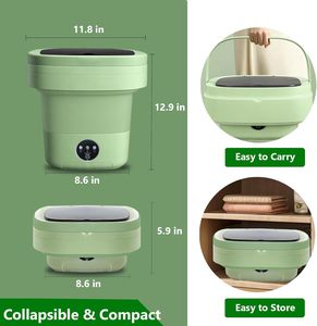 Lavadora/Secadora Portátil Plegable de Plástico de 8L, Semi-Automática, Todo en Uno, para Hotel, con Pantalla Táctil y Ahorro de Energía - Product Image 2