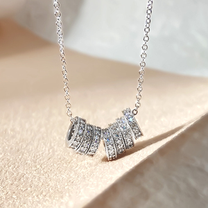 Micro Paved Cubic Zirconia 18K Gold Plated Multi Rolling Charm Zircon Pendant Necklaces for Women - Product Image 2