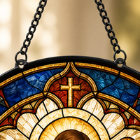 Attrape-soleil en mosaïque de verre teinté personnalisé, résistant aux rayures, pour cadeau d'occasion sacramentelle, ange soufflant une trompette
