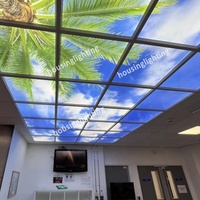 Panneau lumineux personnalisé 60x60 2x4 6060 2x2 25W 36W Plafond de mur en surface bleu ciel nuage LED Panneau lumineux