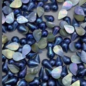 Perles en vrac Beauty Point Mabe Pearl Drops 13x18mm bleu ciel étoilé eau de mer - Product Image 3