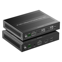 4K60Hz 3x1 HDMI USB C KVM Switch Extender 100m dengan USB 2.0 PD Pengisian Daya PoE Dua Arah untuk Kontrol PC Jarak Jauh