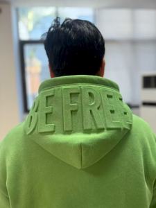 Felpa con Cappuccio Oversize in Cotone 100% French Terry, Stampa 3D, Stile Streetwear Unisex, Pullover Pesante con Logo in Rilievo - Product Image 3