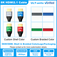 Câble HDMI ultra haute vitesse certifié ULT-unite HDMI CE FCC, 1m, 2m, 3m, prend en charge 8K 60Hz 48 Gbps, compatible HDMI 2.0/1.4