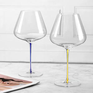 Copa de Vino de Cristal con Tallo <span class=keywords><strong>Delgado</strong></span> y Base Grande, Multicolor, para Vino Tinto, Uso Diario - Product Image 6