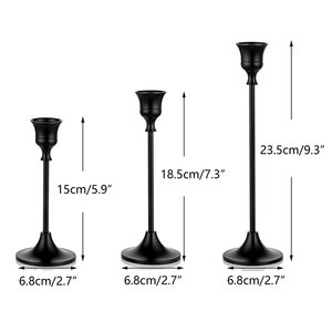 <span class=keywords><strong>Bougeoir</strong></span> en métal <span class=keywords><strong>noir</strong></span> mat pour la décoration de table de mariage - Product Image 2