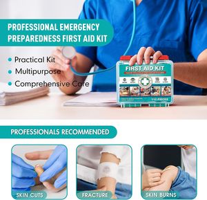Kit de <span class=keywords><strong>primeros</strong></span> <span class=keywords><strong>auxilios</strong></span> médico de emergencia de 110 piezas, <span class=keywords><strong>caja</strong></span> de botiquín de <span class=keywords><strong>primeros</strong></span> <span class=keywords><strong>auxilios</strong></span> compacta para vehículo de viaje, Kit de ayuda para acampar - Product Image 4