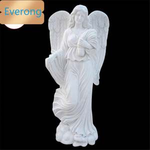 Statues d'ange en marbre blanc bon marché Sculpture Beton Engel Standbeeld Statue de jardin extérieur ange chérubin - Product Image 3