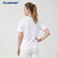 T-shirt pour femme en coton mercerisé à l'azote liquide Kuenzi, logo personnalisé, col rond, manches courtes, 100% coton, 190GSM