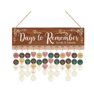 2024 en bois se souvenir calendrier signe Plaque famille amis anniversaire calendrier rappel conseil avec 100 pièces étiquettes en bois - Product Image 1