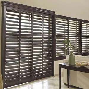 Houten Kleur Schuifdeur Verstelbare Louvre Plantage Sluiter Blinds Shades Amp Luiken