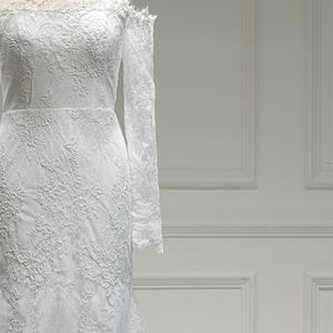 Jancember RL306 Beautiful Off Shoulder Boat Neck Embroidery Mermaid <b>Wedding</b> <b>Dresses</b> - Product Image 5