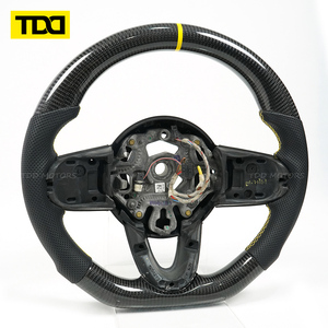 Volant en fibre de carbone TDD compatible avec Mini Cooper avec marqueur central jaune, personnalisation disponible - Product Image 2