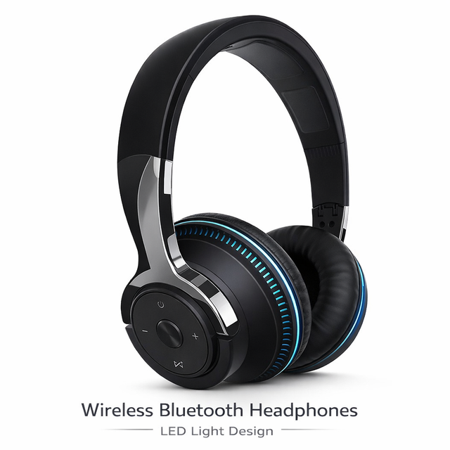 Gaming Wireless Headset with Low Latency Mode and LED Light Effect
